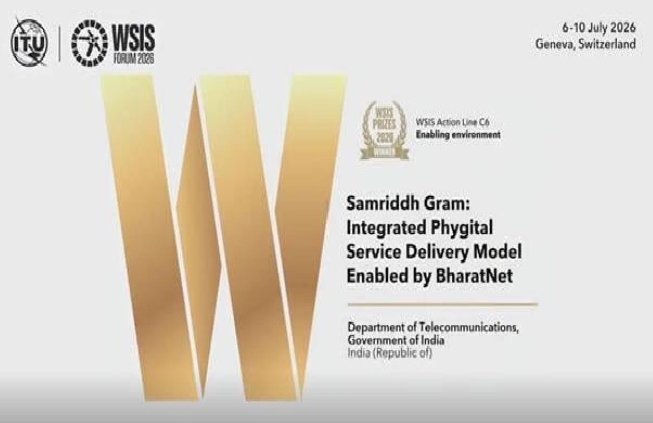 DoT won the Global Winner title at the WSIS Prizes 2026 under the Enabling Environment category in Geneva, Switzerland